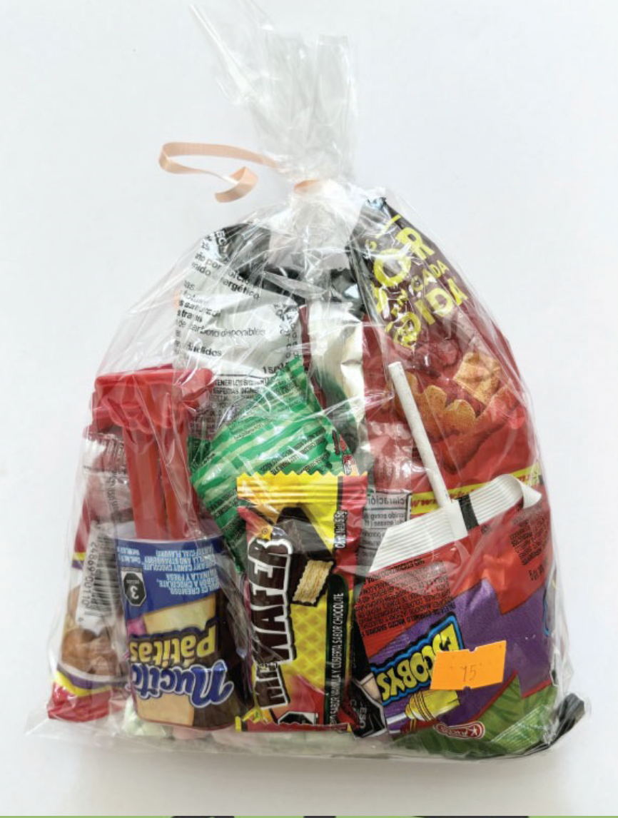 BOLSITA DE DULCES LISTON DURAZNO-MORADO  NUM15